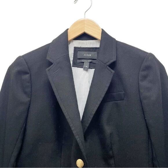 J. Crew Schoolboy Blazer Black Wool Gold Button Jacket Preppy Women’s Size 2 - Picture 6 of 13